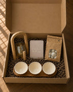 Cadeaubox | Lantaarn, waxinelichtjes & serveerset met schaaltjes