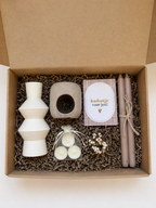 Cadeaubox | Vaas, geurbrander, waxinelichtjes & dinerkaarsen