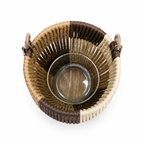 Geur & Sfeer | Cadeaupakket (L) met windlicht, waxinelichtjes, mini rasp goud & amberblokje