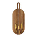 Serveerplank met gouden kaasmesjes