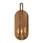 Serveerplank met gouden kaasmesjes